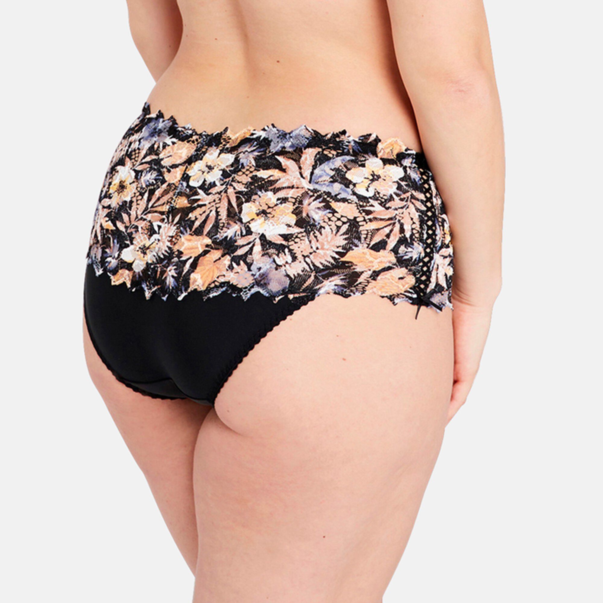 Culotte haute dentelle imprimé floral Arum