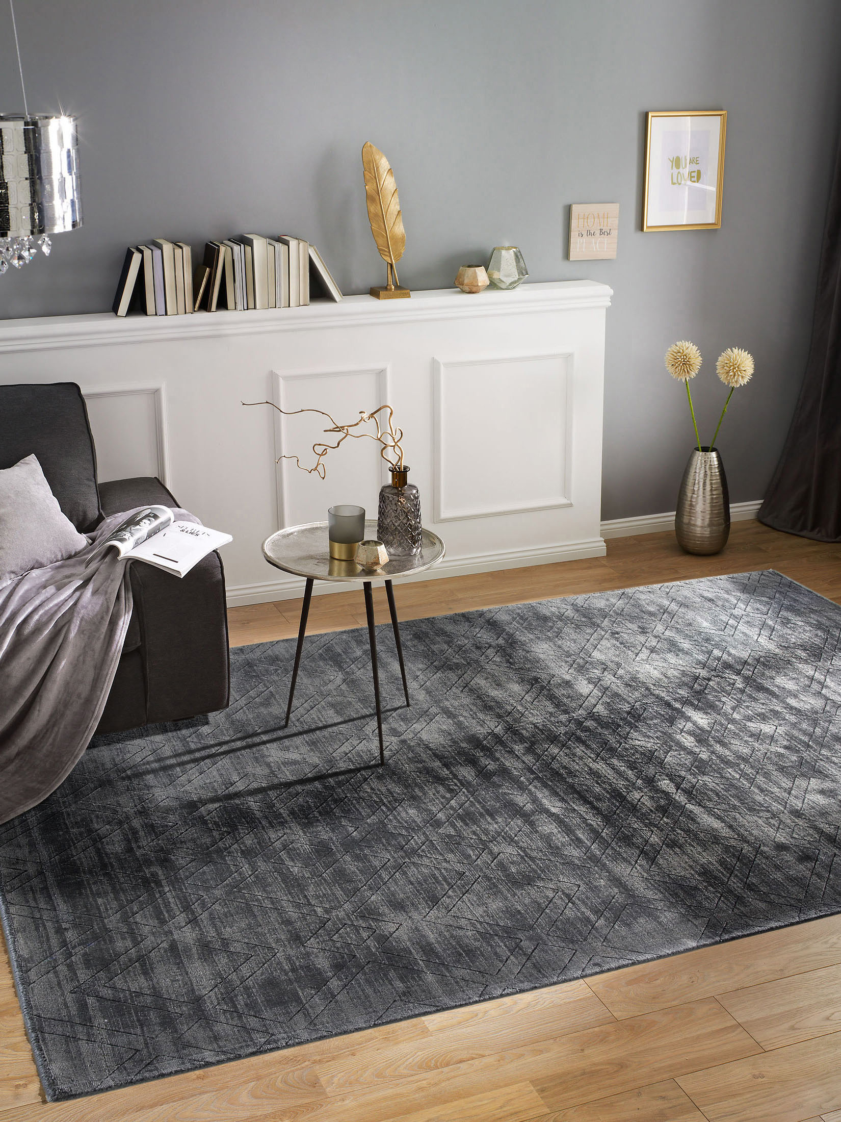 Clermont Uni-Teppich, Dark Grey
