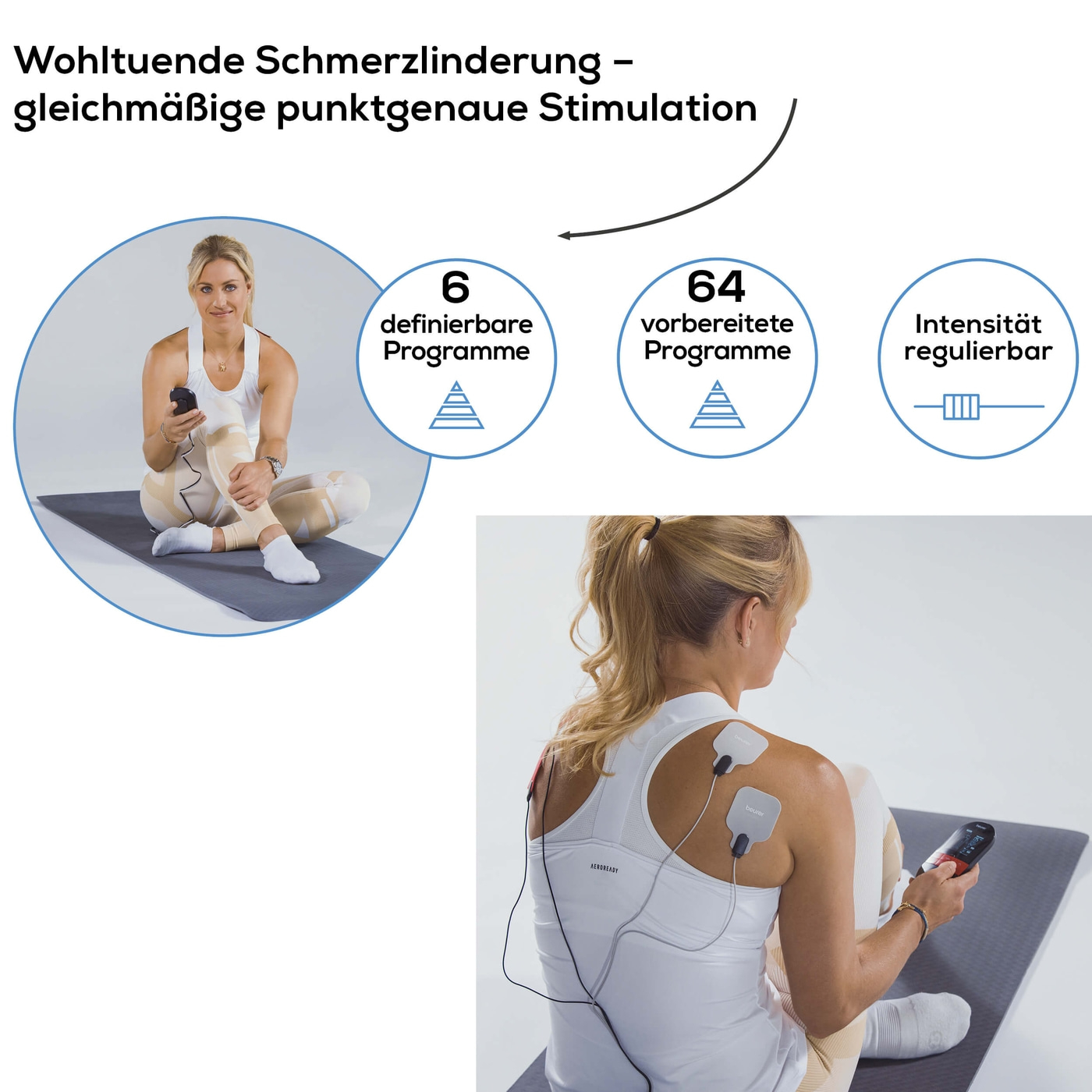 Beurer Digital TENS/EMS EM 59 mit Wärmefunktion-EMS-TENS-Gerät mit Wärmefunktion & 4 Elektroden