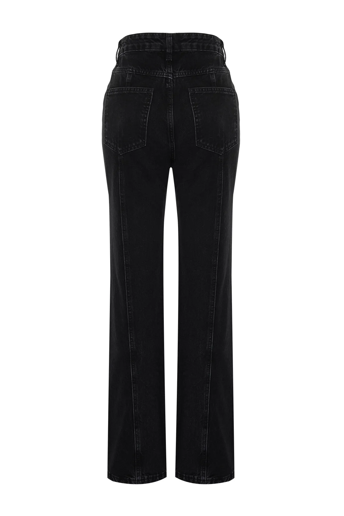 Trendyol Collection  Schwarze, nachhaltigere Nähte, detailliertes, weites Bein mit hoher Taille TWOSS24JE00154