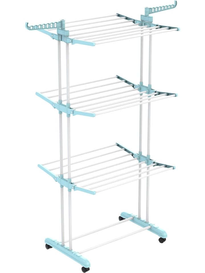 COSTWAY Wäscheständer mit Rollen in Blau günstig kaufen 170 cm
