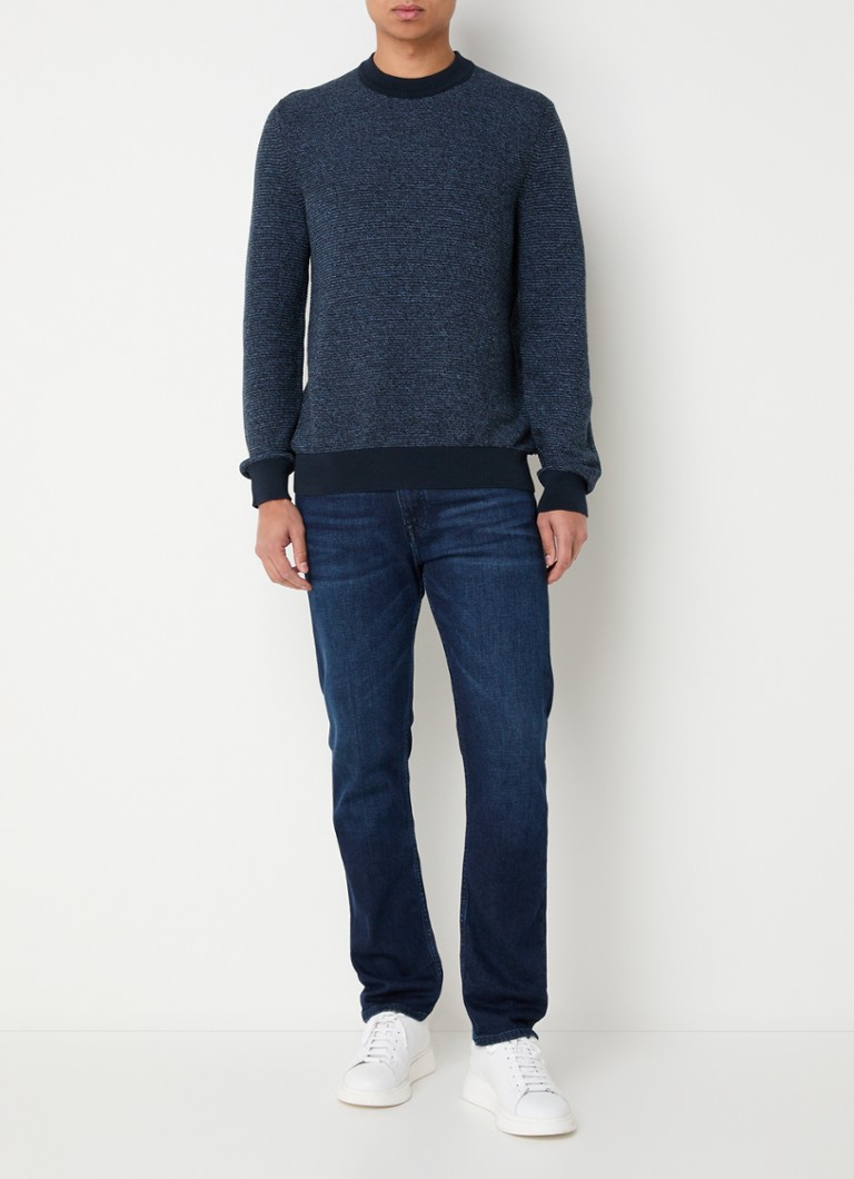 HUGO BOSS Aspoki fine-knit pullover with melange design