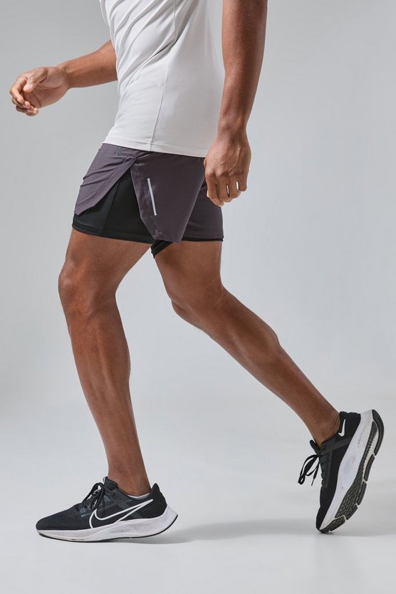 Man Active 2-in-1 Shorts mit extremem Schlitz