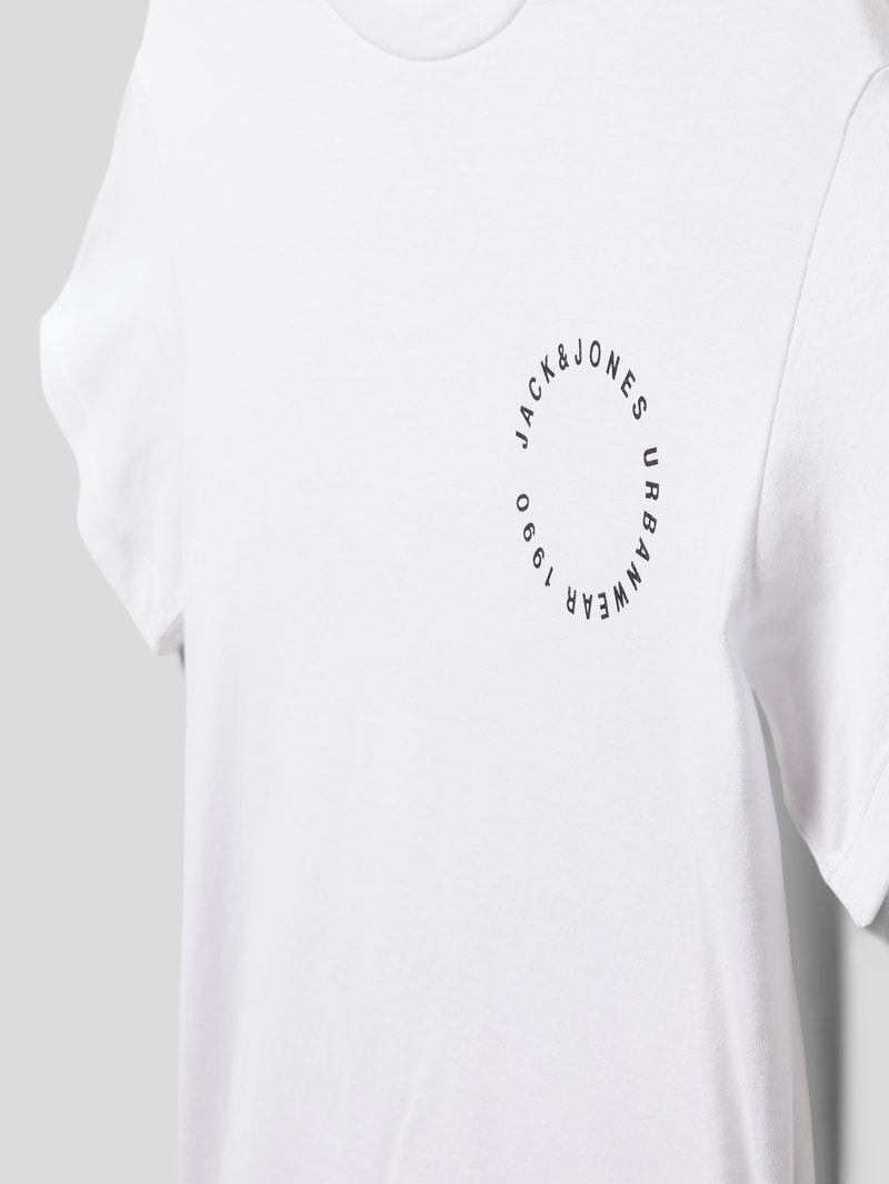 T-Shirt mit Label-Print Modell 'SUNSET' in weiß