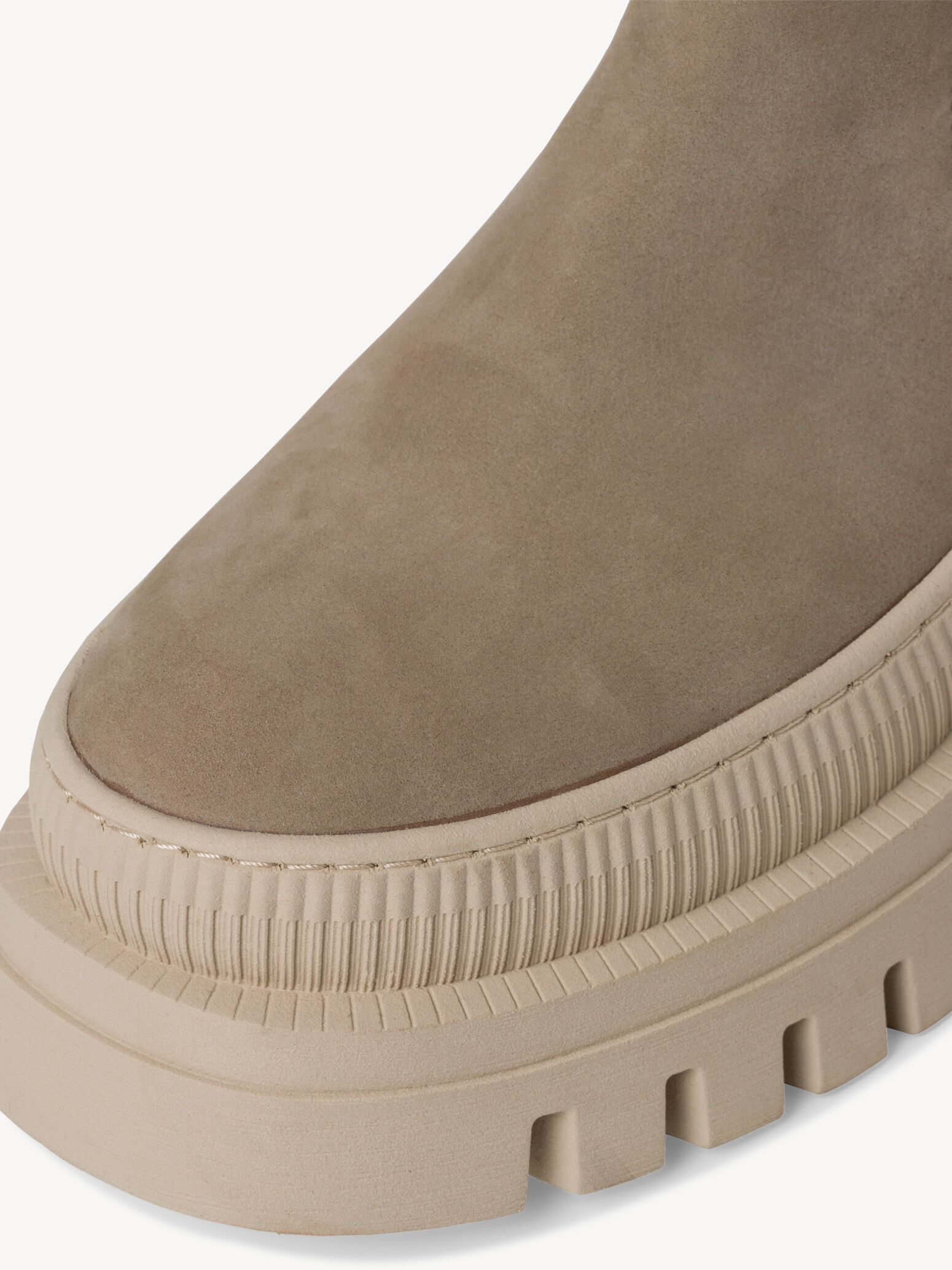 Bottine Chelsea en cuir - beige