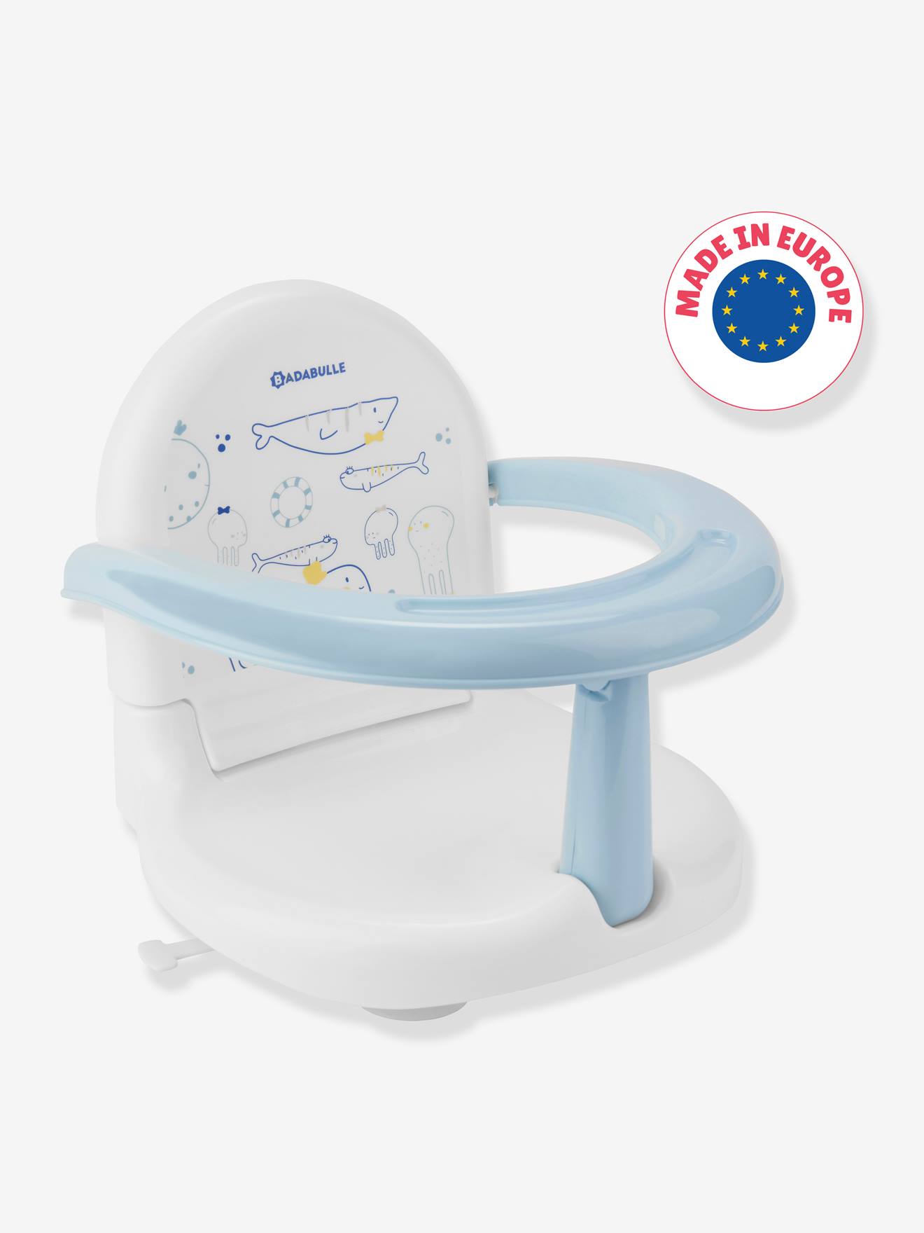 Fauteuil de bain pliable BADABULLE Raton bleu blanc
