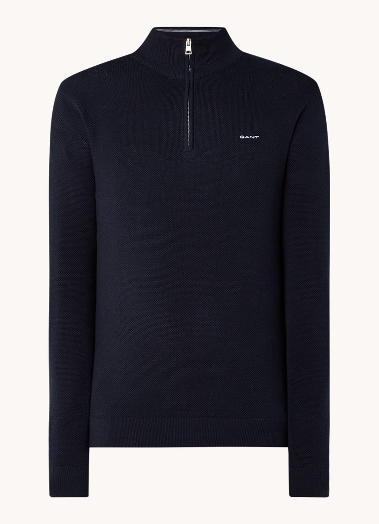 Gant Finstrikket skippergenser med struktur og logo