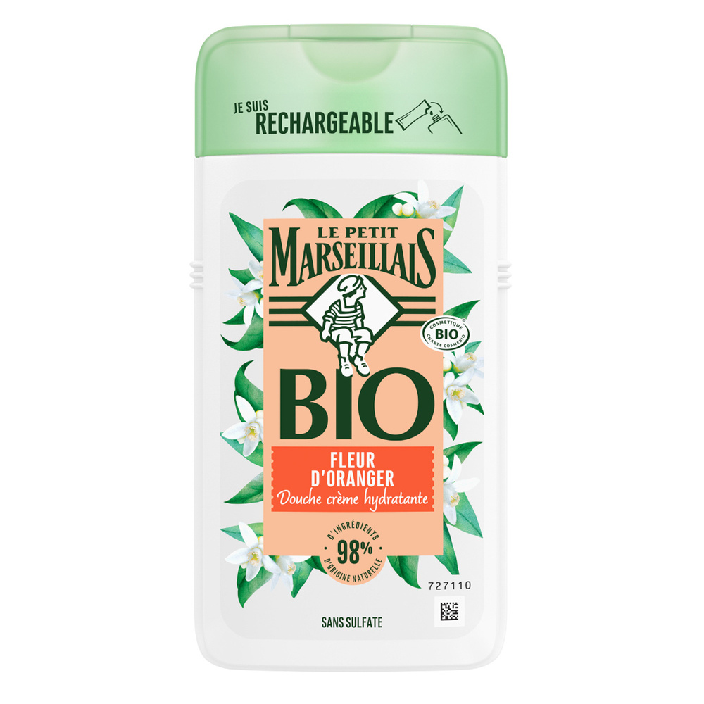 le petit marseillais Crème de Douche Bio Hydratante, au pH neutre, Fleur d'Oranger, 250ml Crème de douche