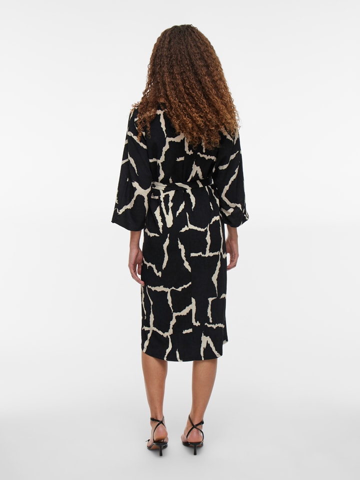 Vila Kleid in Schwarz/ Beige günstig kaufen
