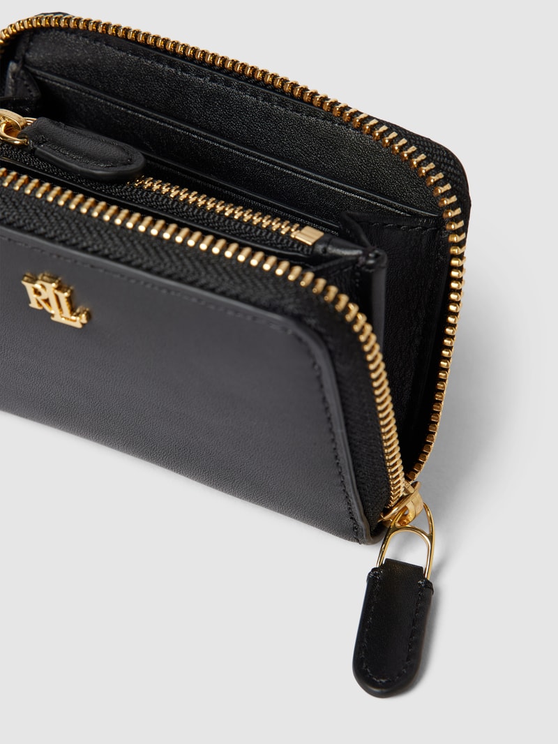 Portemonnaie mit Label-Applikation Modell 'ZIP' in schwarz