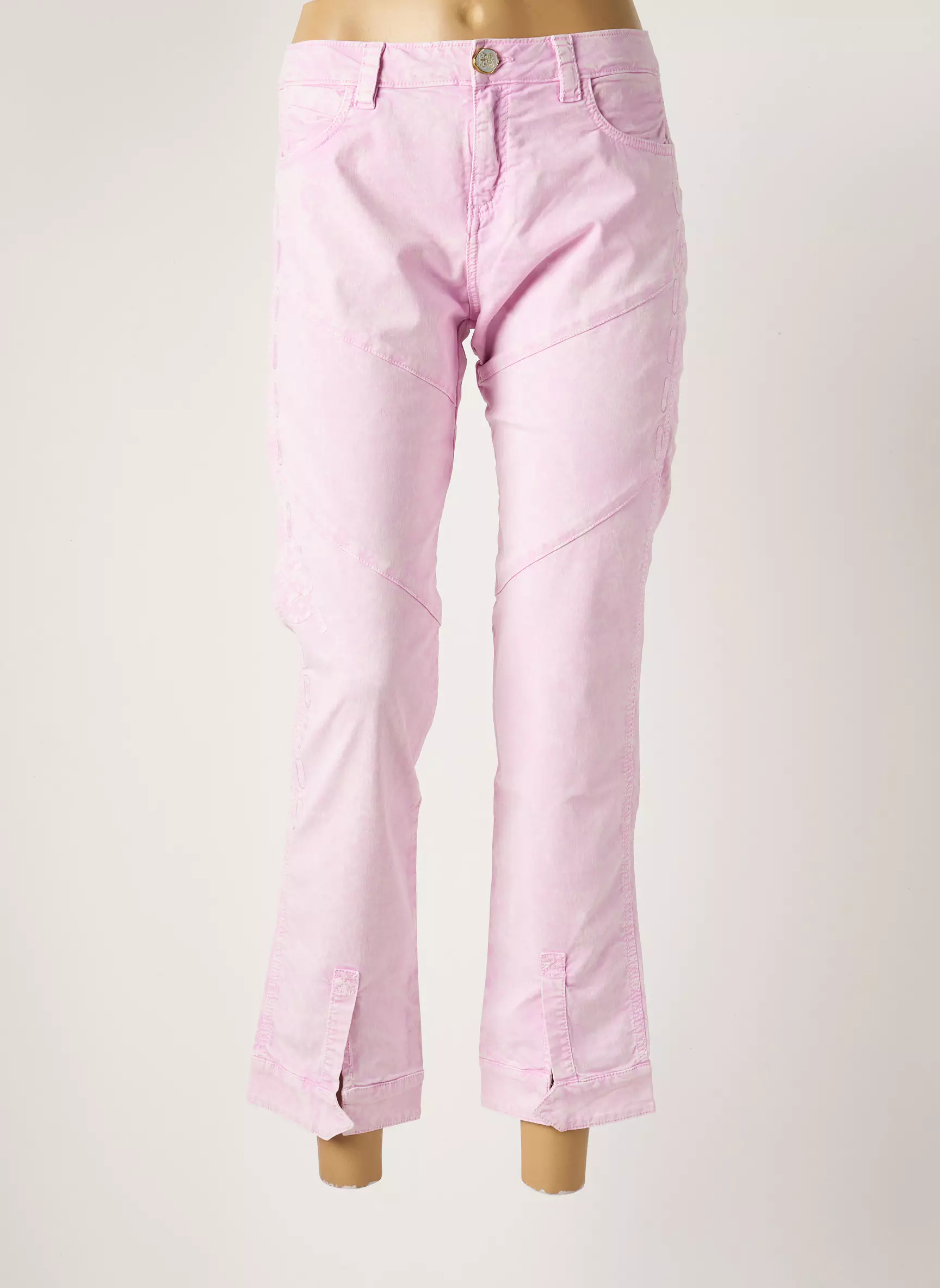Elisa Cavaletti Pantalon7 8 Femme couleur rose