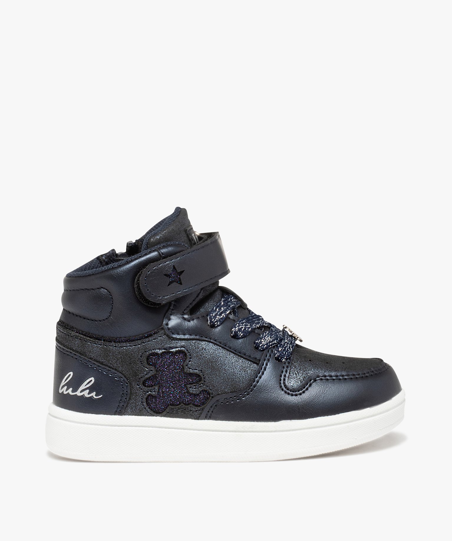 Baskets fille mid-cut ourson pailleté - LuluCastagnette bleu | GEMO