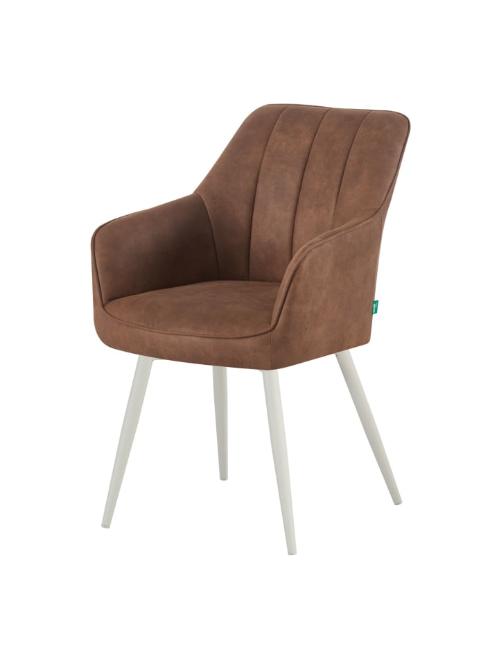 DUBI Möbel 2er-Set: Drehstuhl THOMAS-SANA in Wildleder-Braun- (B)57 x (H)85 x  (T)62 cm günstig kaufen onesize