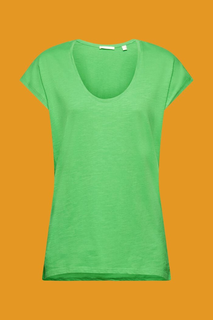 Baumwoll-T-Shirt mit U-Ausschnitt