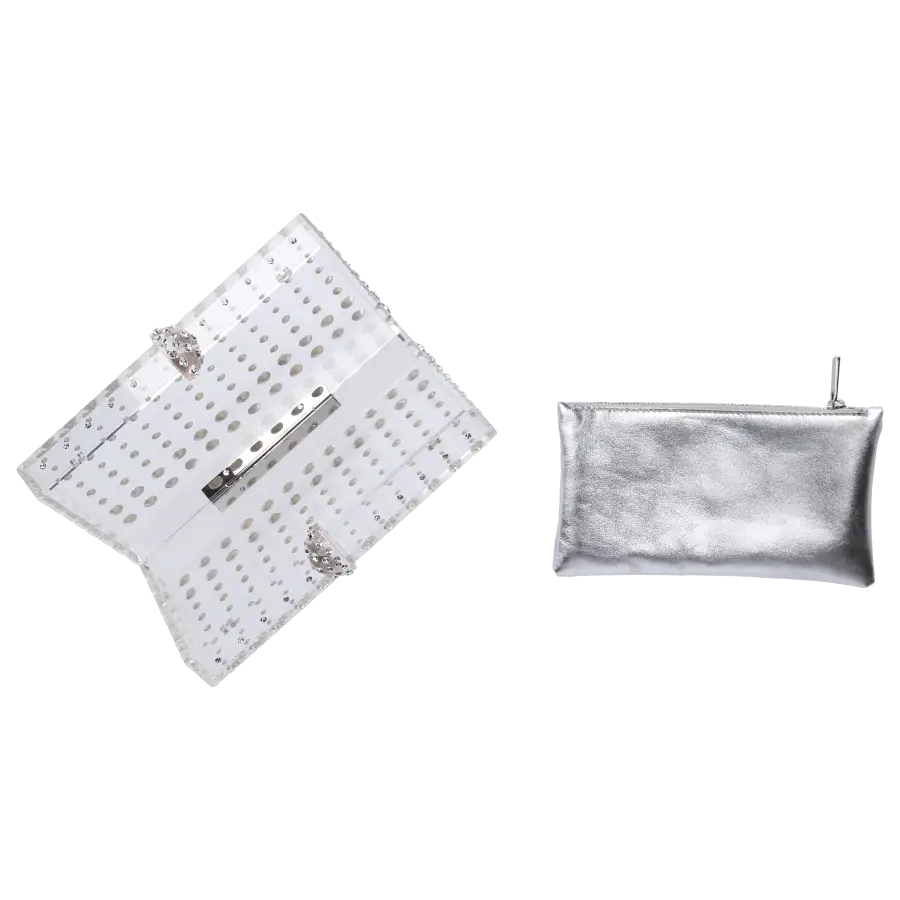 Aquazzura - Clutch TEQUILLA Harz - grau