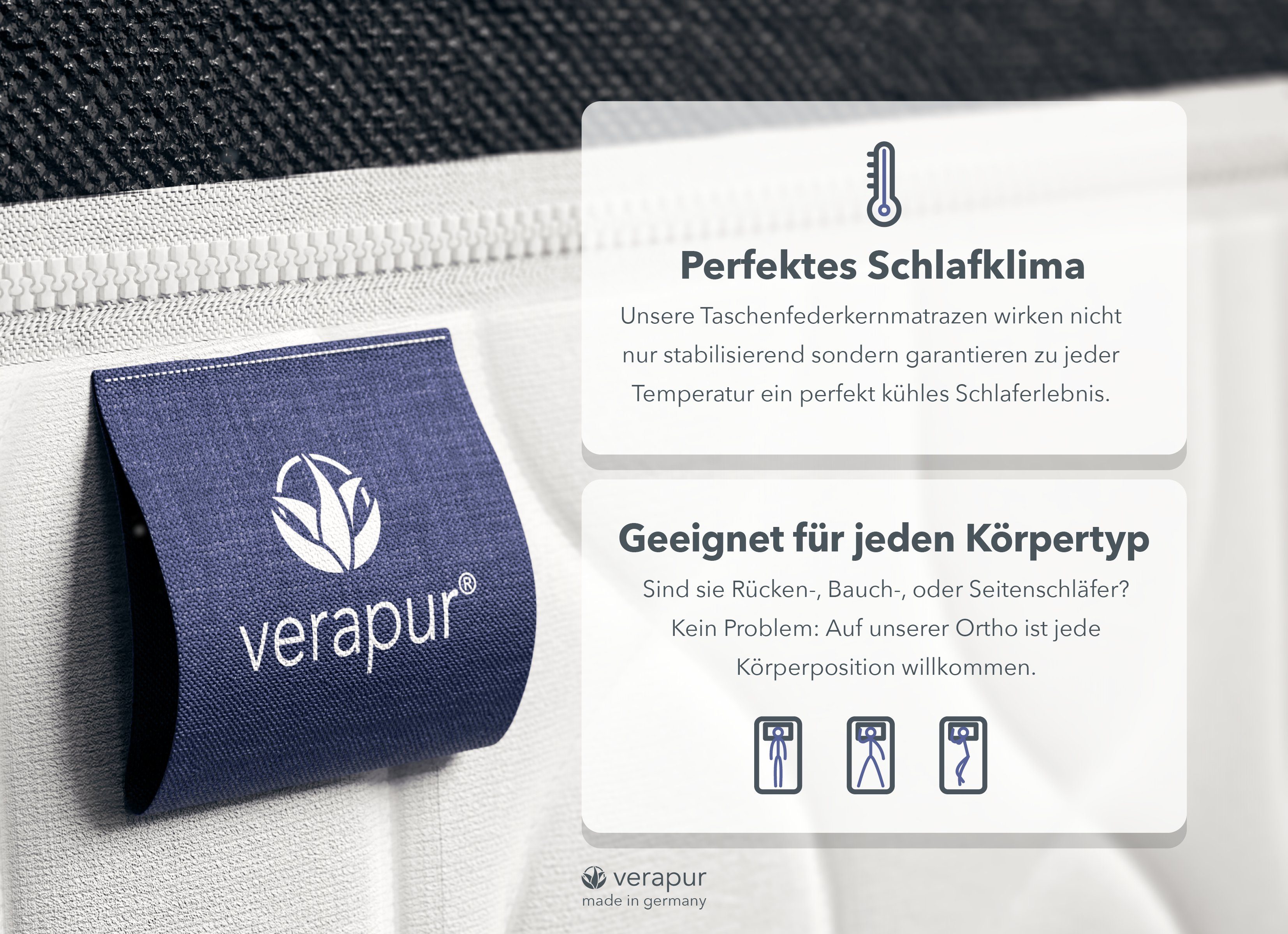Taschenfederkernmatratze King Ortho Luxe Hypersoft, verapur, 30 cm hoch, Partnermatratze, für verstellbare Lattenroste