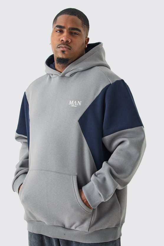 Plus Colorblock Man Roman Hoodie