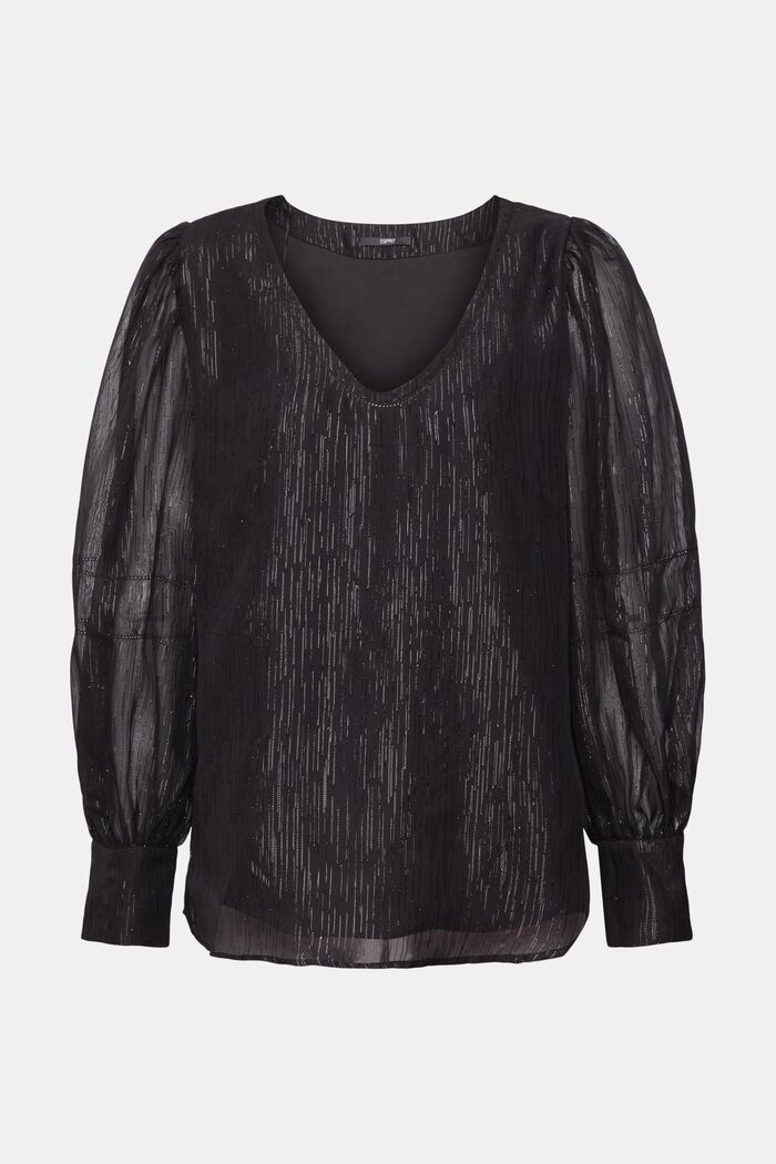 Bluse aus Lamee mit Ballonärmeln
