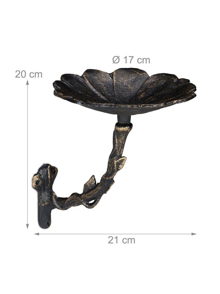 relaxdays Vogeltränke Blüte in Bronze günstig kaufen onesize