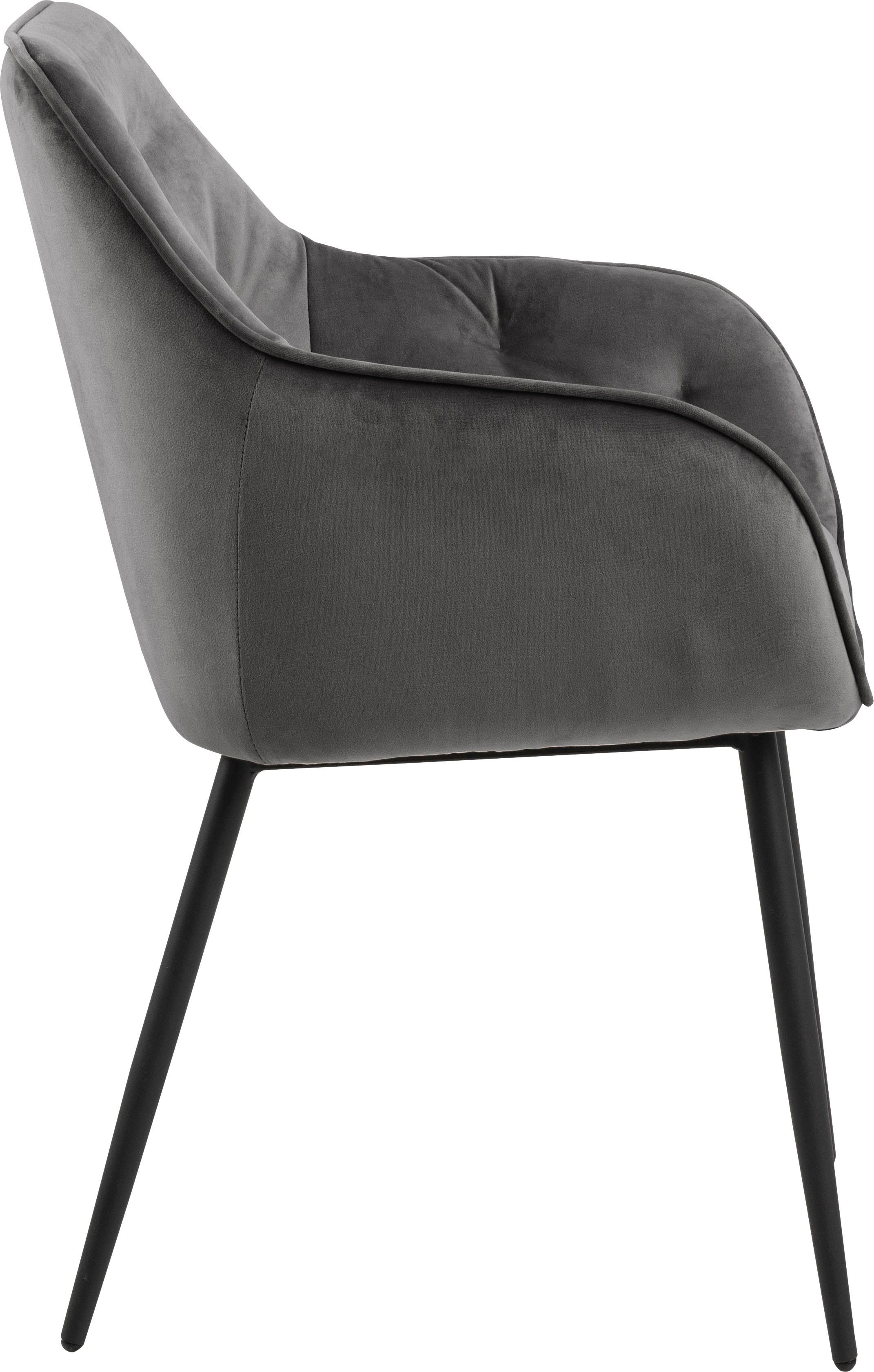 ACTONA GROUP Bistrostuhl (Set, 2 St), Samtbezug, mit Steppungen; Sitzhöhe 79cm