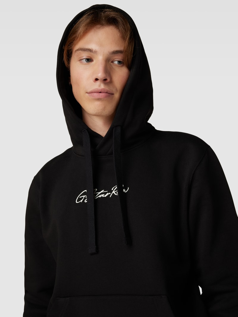 Hoodie mit Label-Stitching Modell 'Autograph' in schwarz