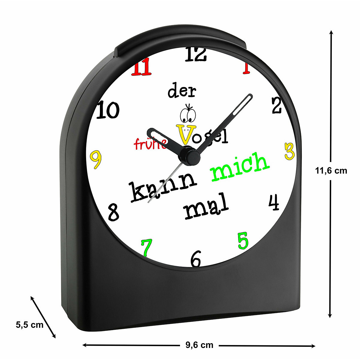 Kinder Funkwecker personalisiert mit Namen früher Vogel Atom-/Funkuhr, 12-Stunden-Anzeigeformat, Schlummerfunktion, Nachtlicht, Geräuschlos/Ohne Ticken