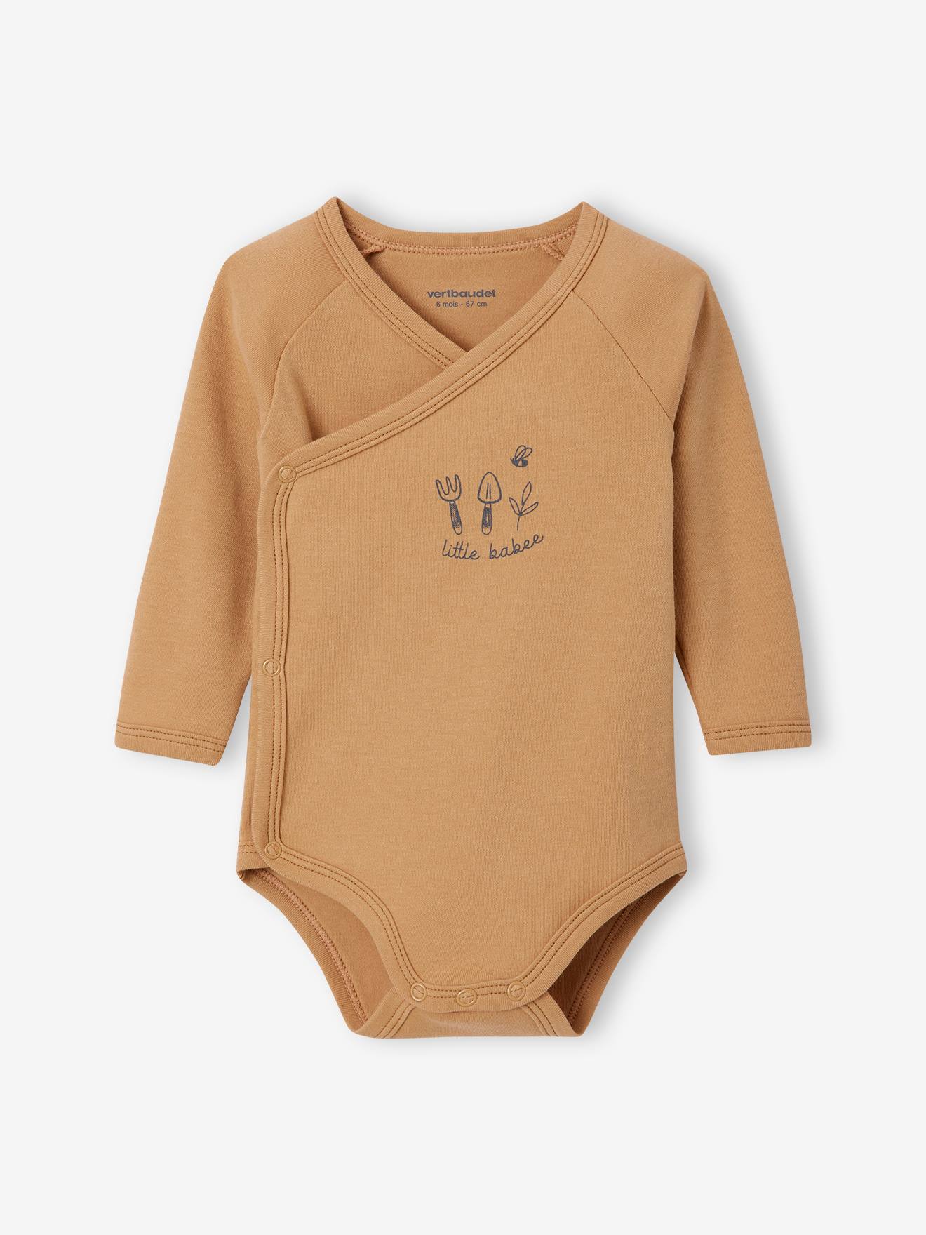Vertbaudet 2er-Pack Baby Wickelbodys, lange Ärmel Oeko-Tex - graublau