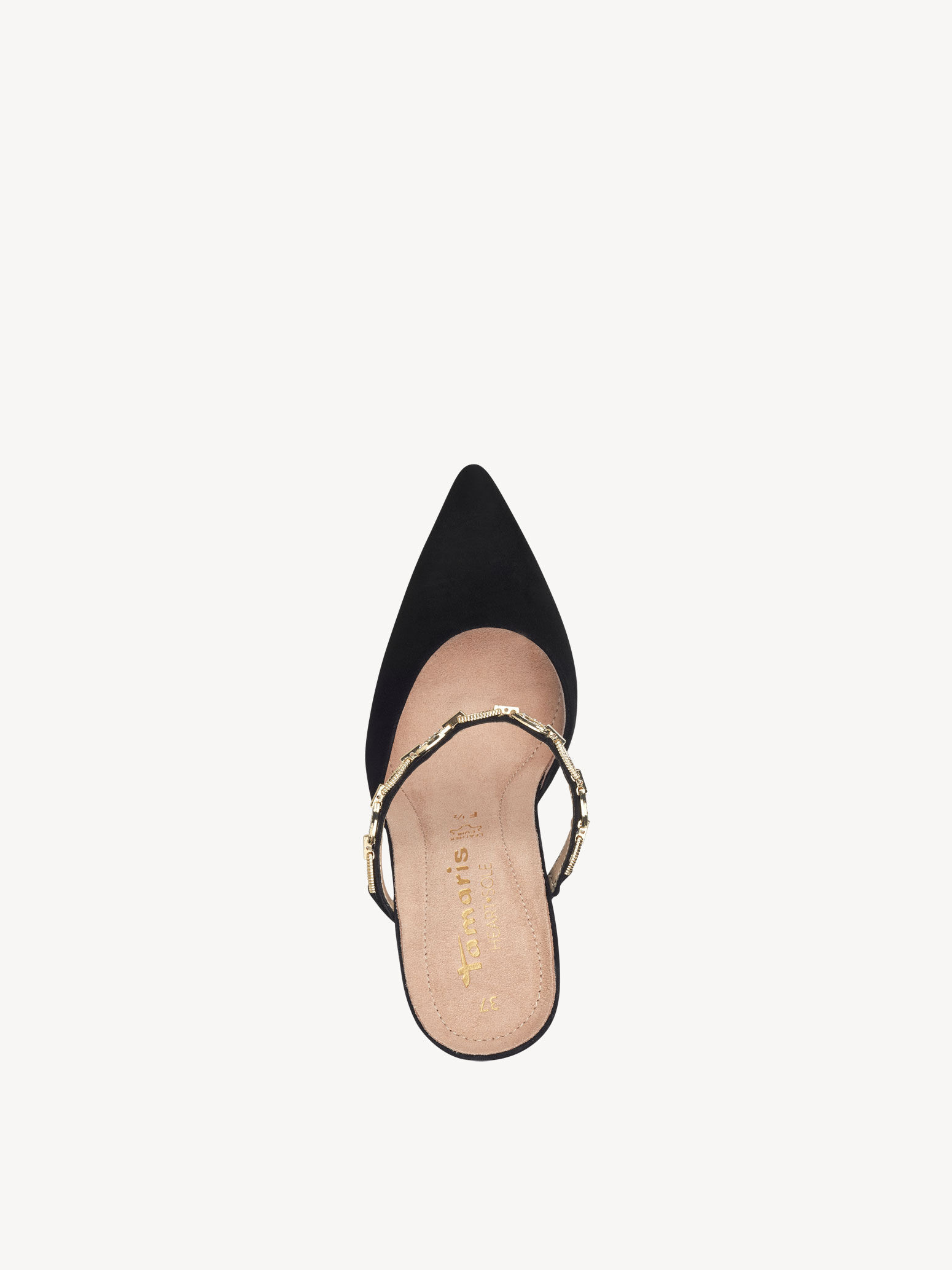 Sandale à talon en cuir - noir