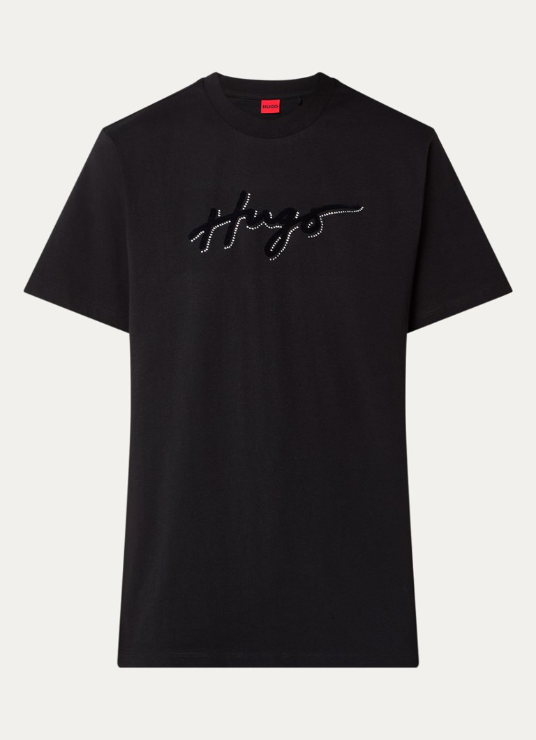 HUGO BOSS Vintage T-shirt with logo and rhinestones