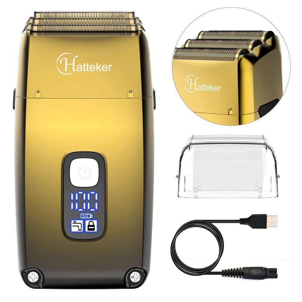HATTEKER Elektrorasierer RSCW767, Bartschneider, 100% wasserdicht