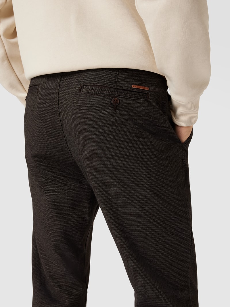 Slim Fit Hose mit Allover-Muster in taupe