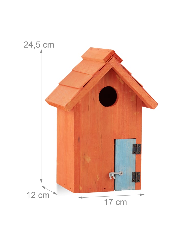 relaxdays Nistkasten in Orange - (B)17 x (H)24,3 x(T)12 cm günstig kaufen onesize
