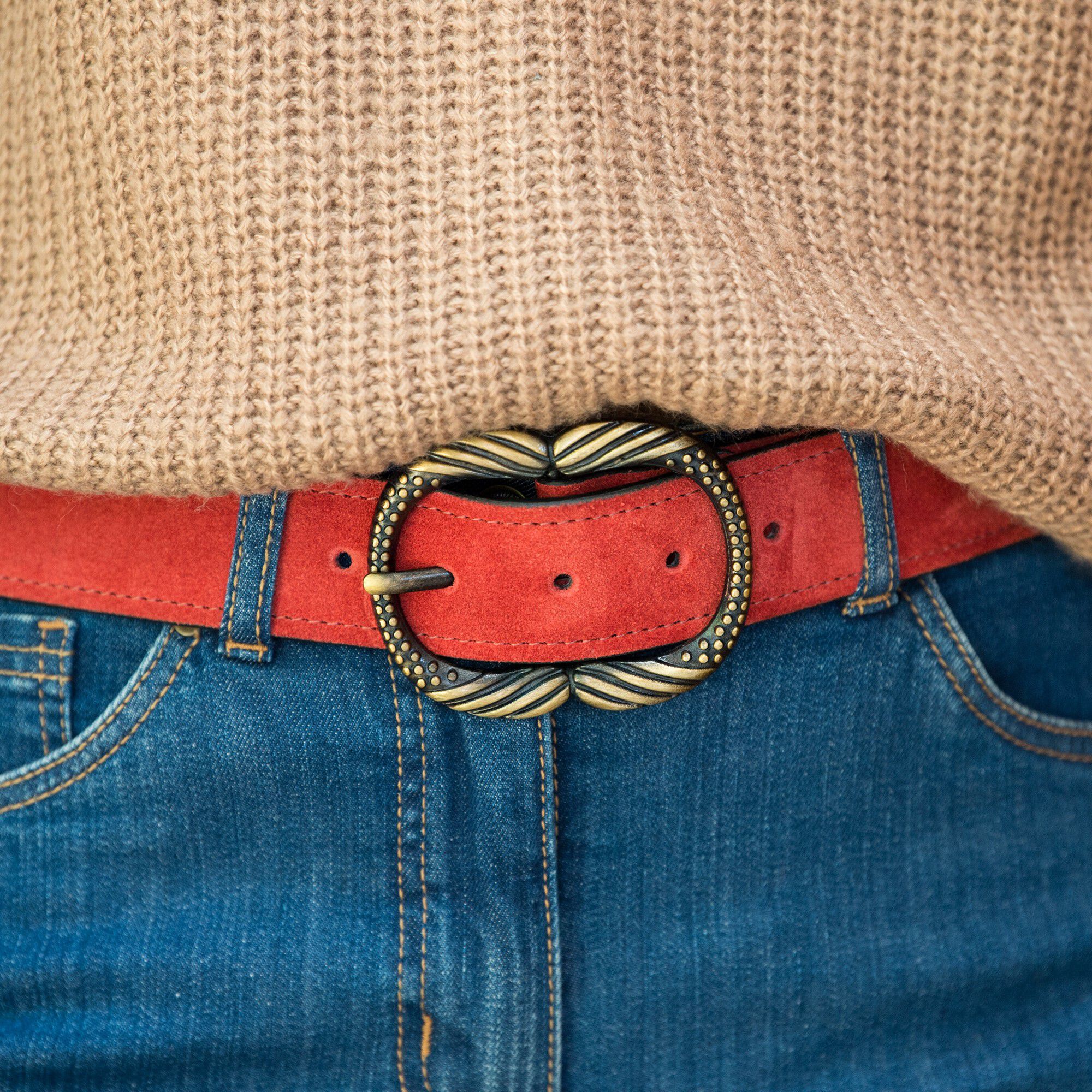 Ceinture en cuir double boucle