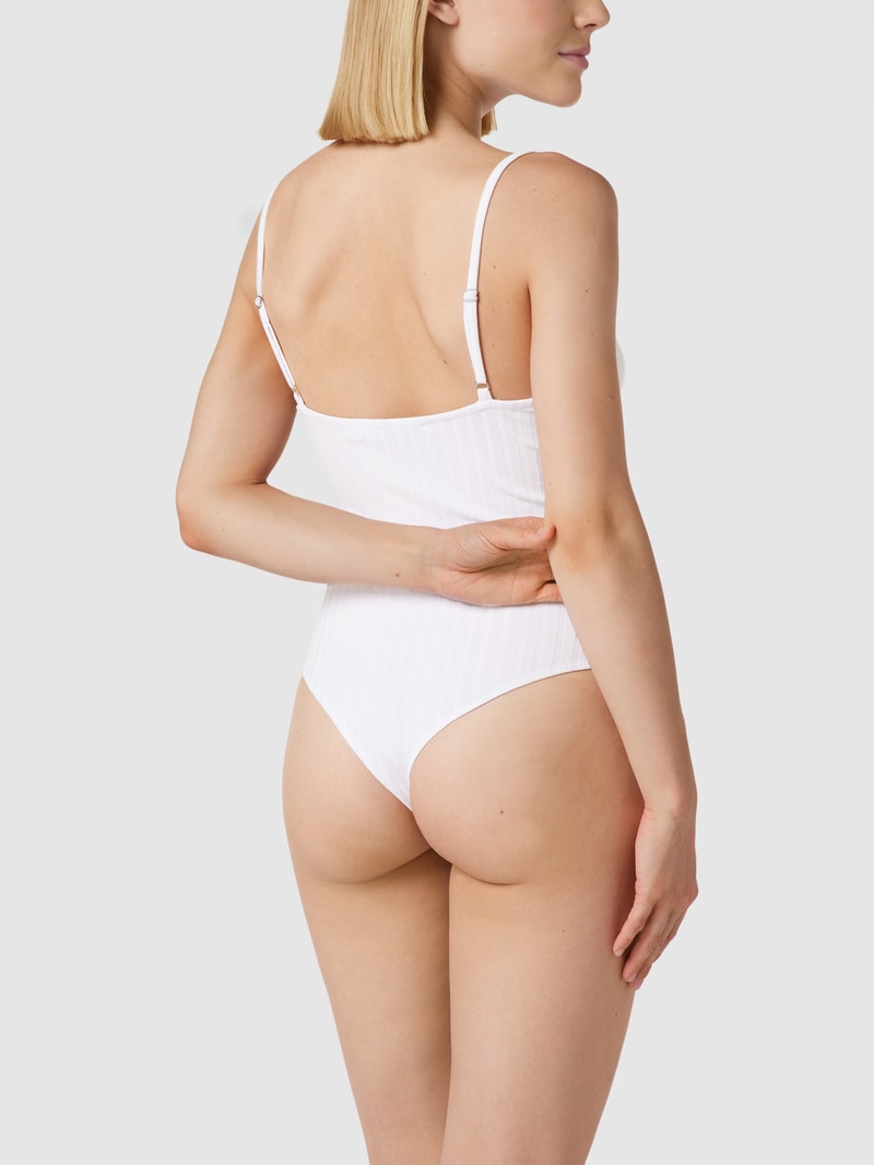 Body mit Label-Stitching in weiß