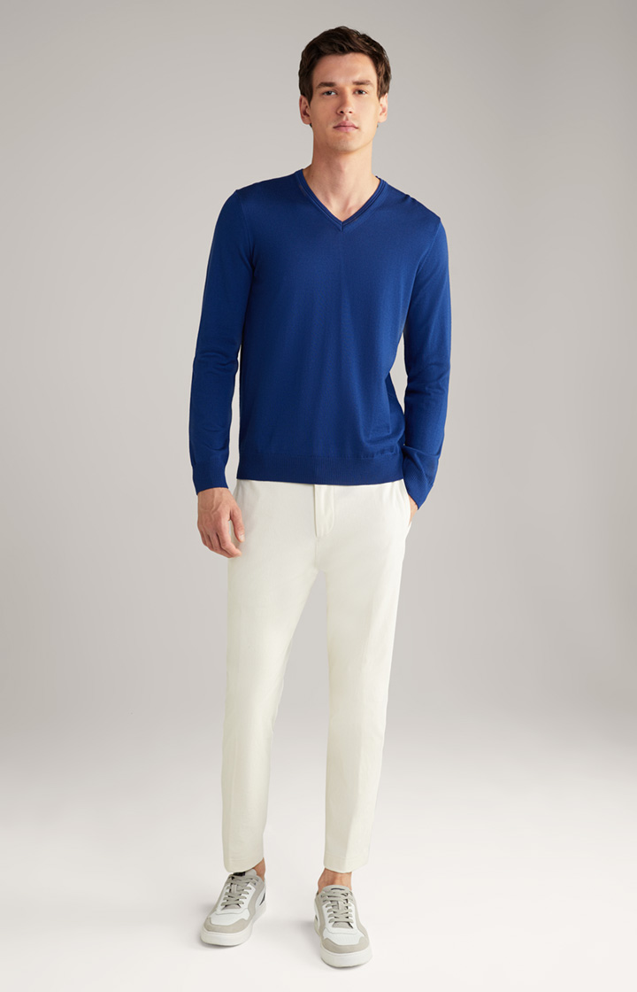 Merinowoll-Pullover Damien in Blau