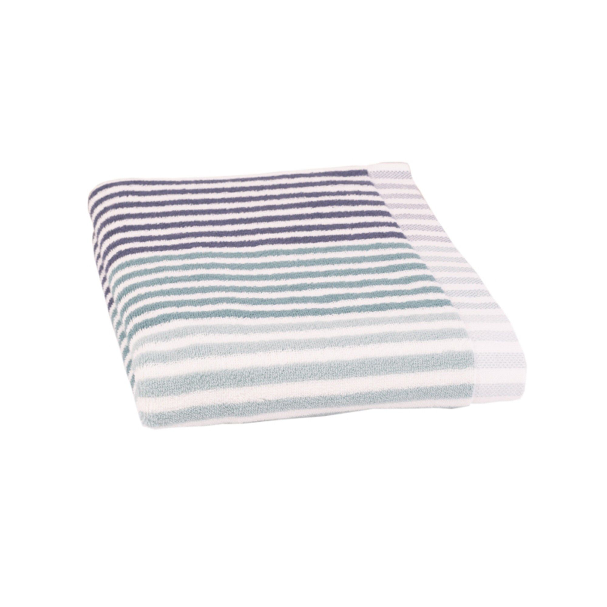 Serviette éponge coton rayure camaïeu