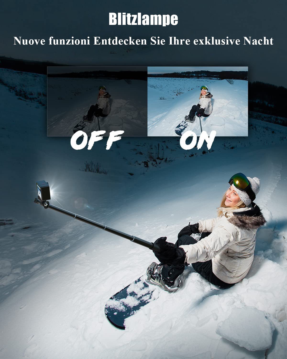COOAU Action Cam 4K 20MP WiFi 40M Unterwasserkamera Wasserdicht Action Cam (4K Ultra HD, WLAN (Wi-Fi), 170° Weitwinkel EIS Stabilisierung Action cam 2.4G WIFI Fernbedienung, Externem Mikrofon, Time Lapse, Loop-Video, Zeitlupe, Zeitraffer)