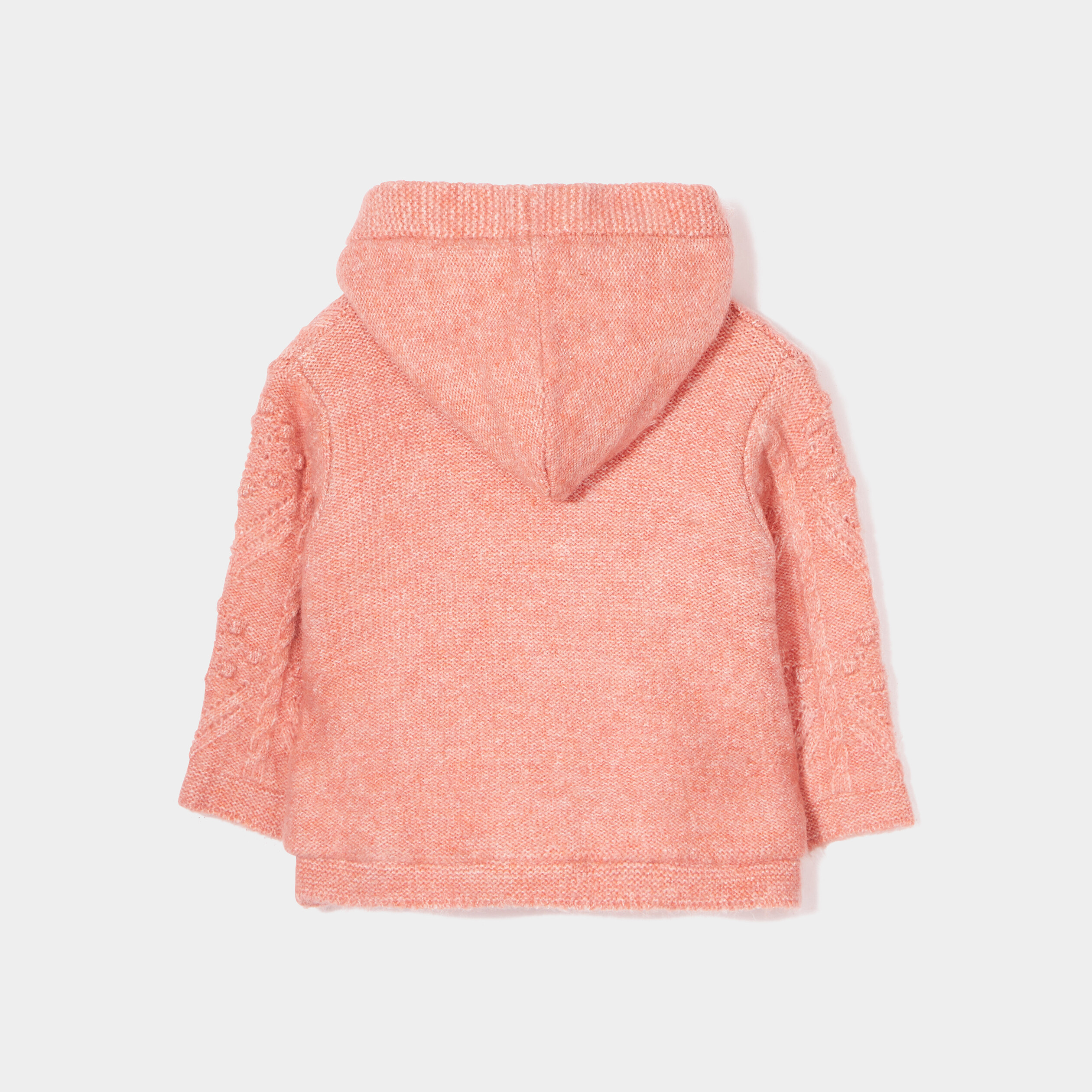 Gilet boutonné à capuche doublé Creeks rose saumon bébé fille | La Halle