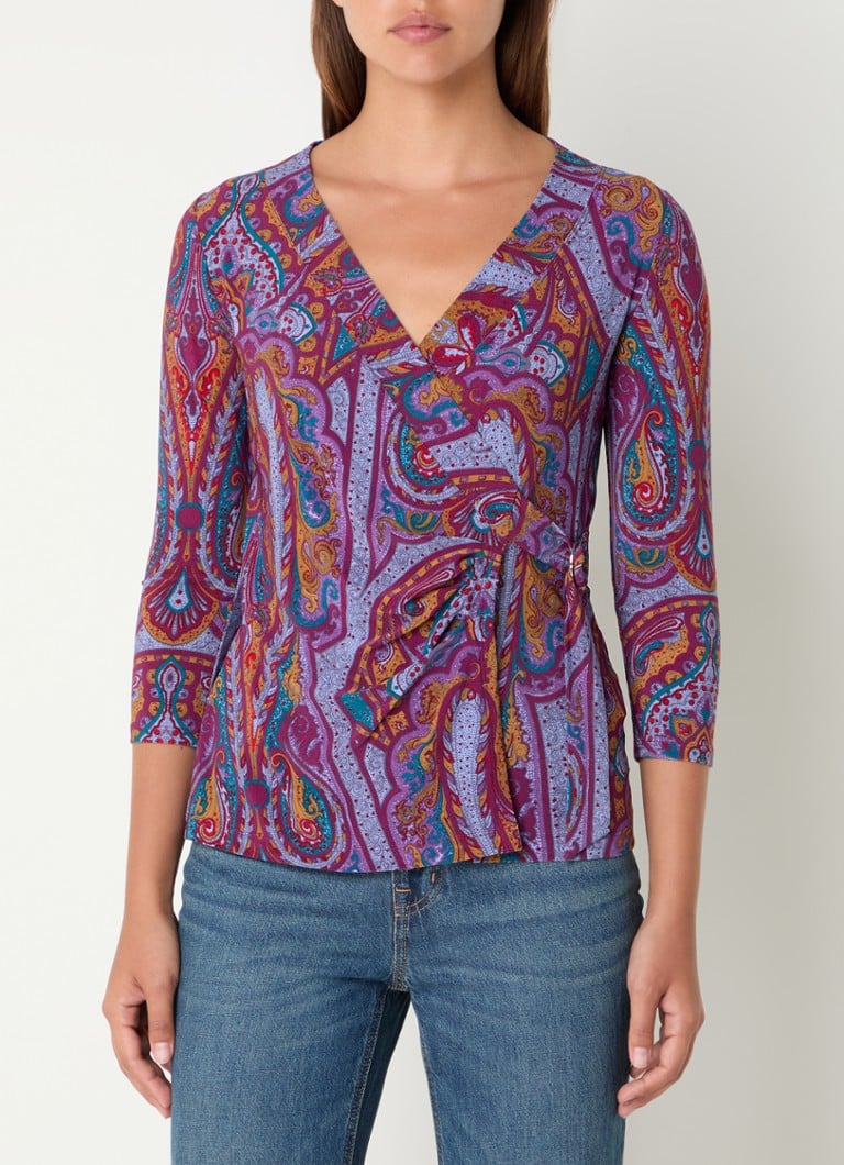 Ralph Lauren wrap top with paisley pattern