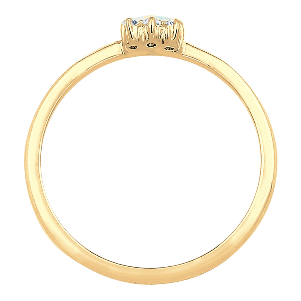 Elli Elli Bague Femme Vintage Look avec Cristaux syn. d'Opale et de Zircone Cubique en Bague