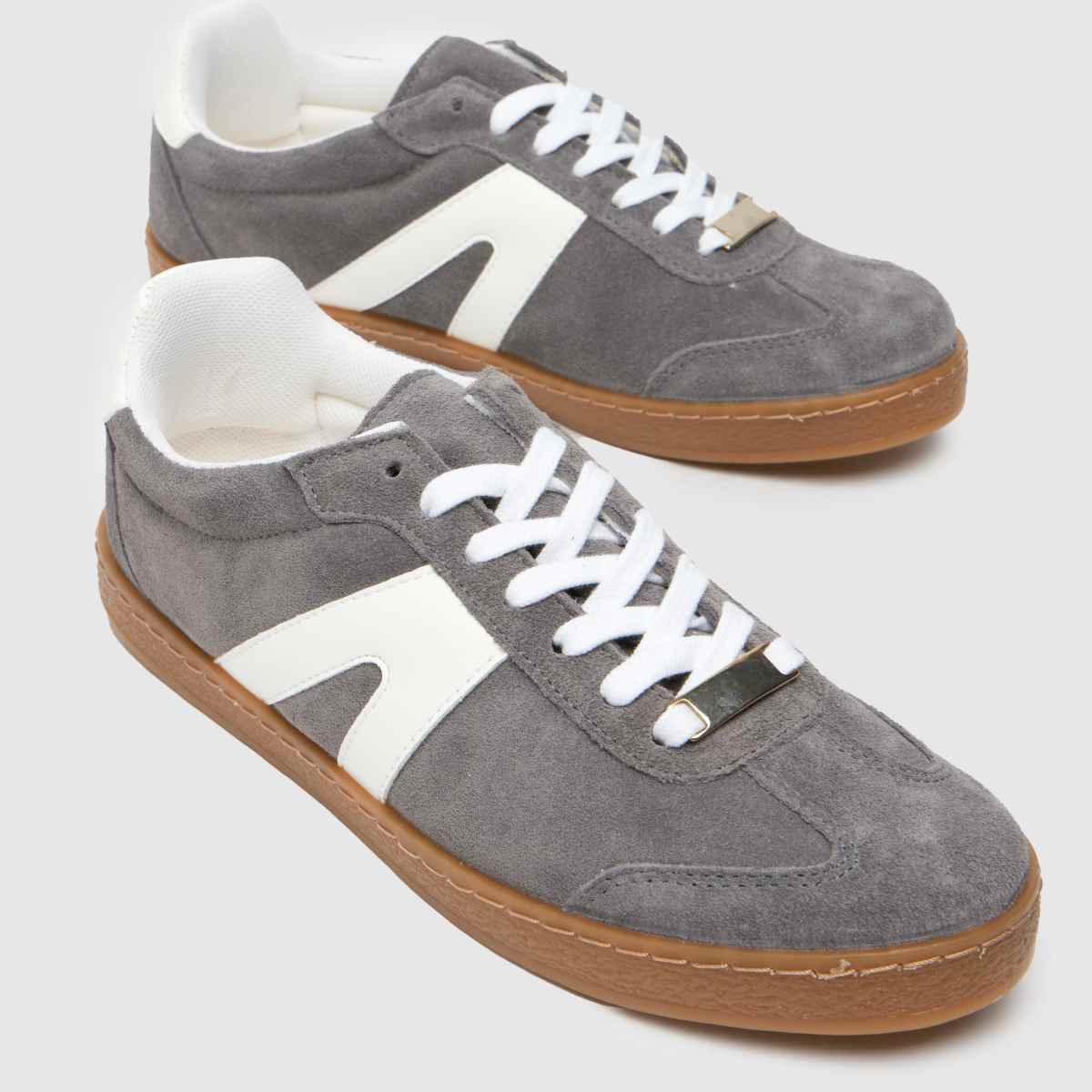 Schuh Marnie velúr gumitalpú edzőcipő szürke színben