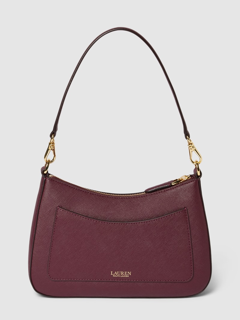 Schultertasche mit Label-Applikation Modell 'DANNI' in bordeaux rot