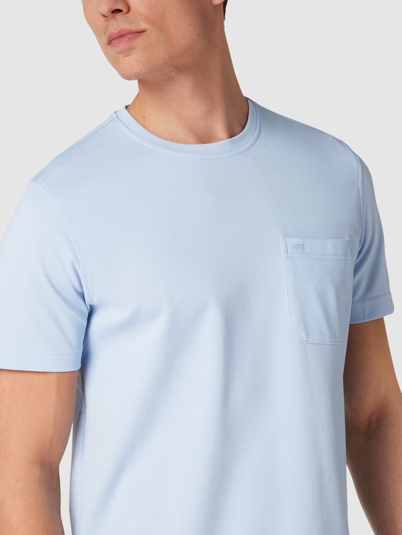 T-Shirt mit Brusttasche in bleu
