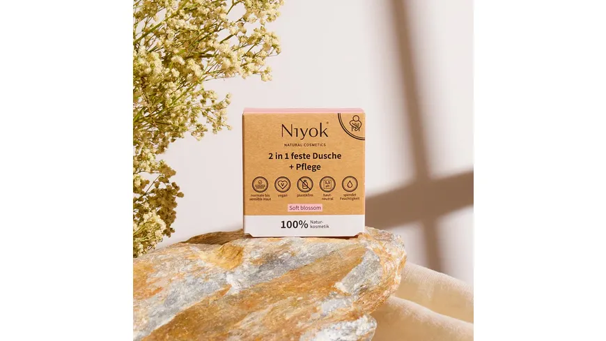 Niyok 2 in 1 feste Dusche & Pflege Soft Blossom 80 g
