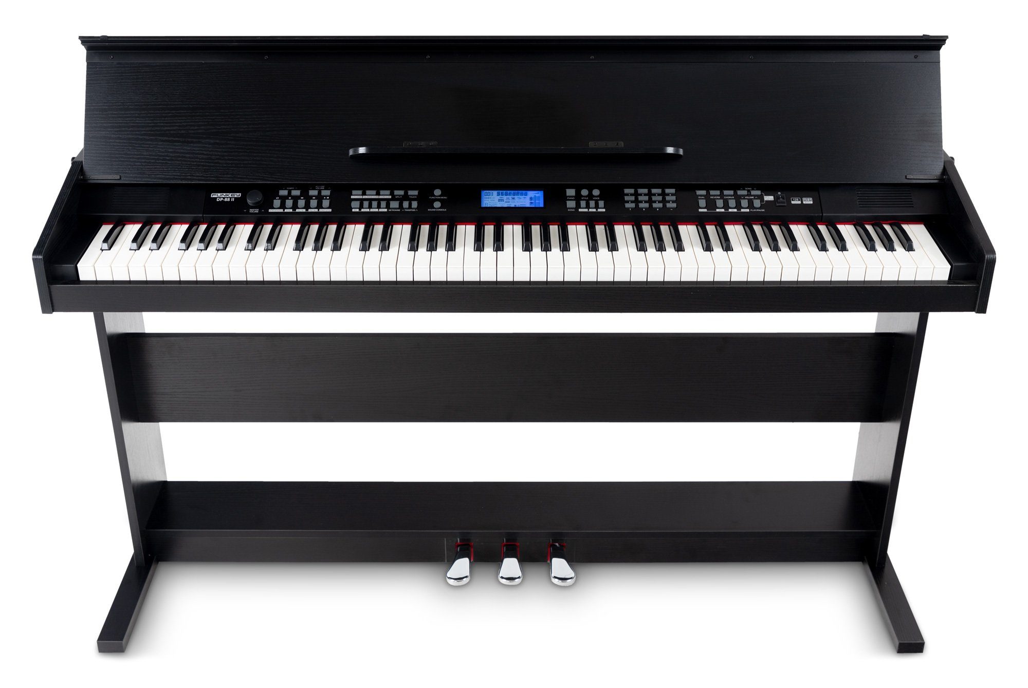 FunKey Digitalpiano DP-88 II E-Piano mit 88 anschlagsdynamische Tasten, (Economy-Set, 4 tlg., inkl. Keyboardbank, Kopfhörer und Klavierschule), umfangreiche Begleitautomatik und Keyboard Chord Akkordbegleitung