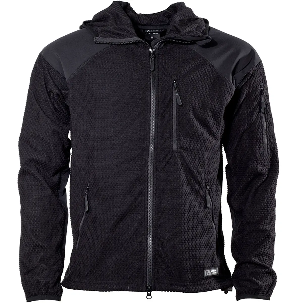 Fleecejacke Delta mit Kapuze schwarz
