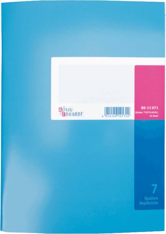 K E Spaltenbücher /8611071-7107K40KL, blau, 7 Spalten, DIN A4, Inh.40 Blatt