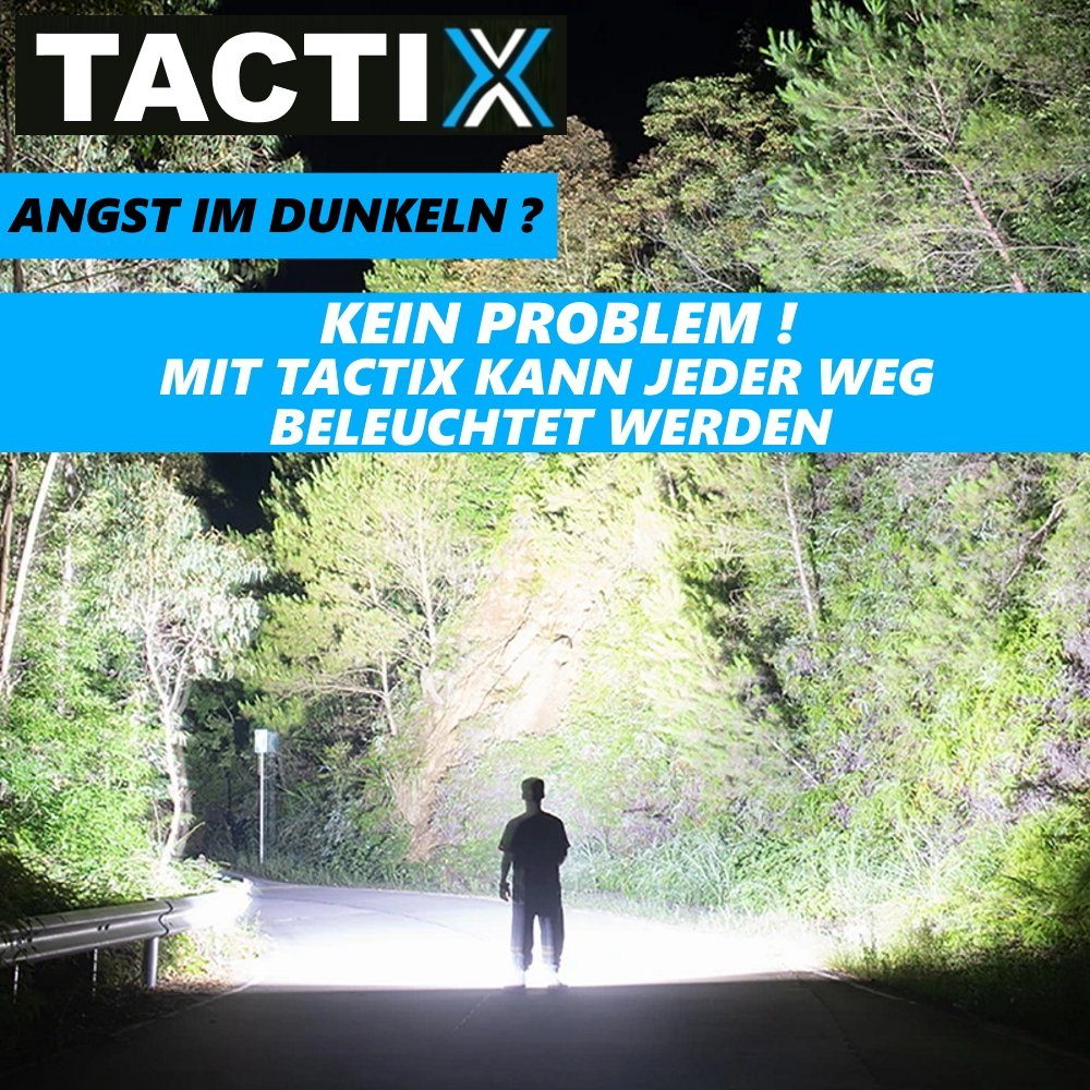 MAVURA LED Taschenlampe TACTIX LED taktische Taschenlampe schwarz Zoomfunktion, Polizei Taschen Lampe Security 40x Heller Taschenlampen