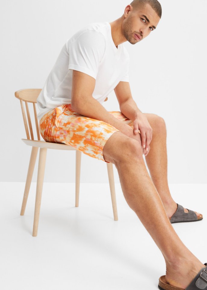 Strand-Bermuda aus recyceltem Polyester, Regular Fit
