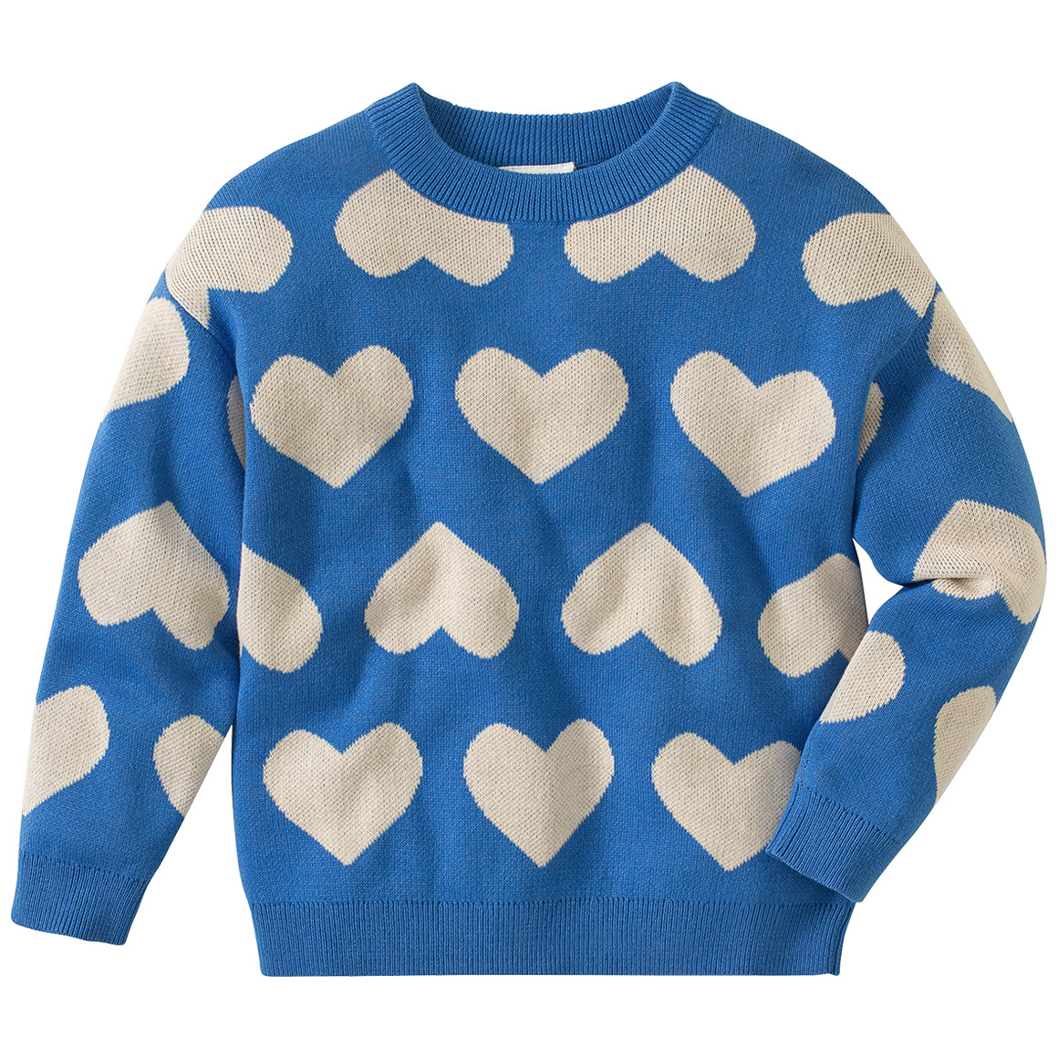 Mädchen Strickpullover mit Herz-Allover